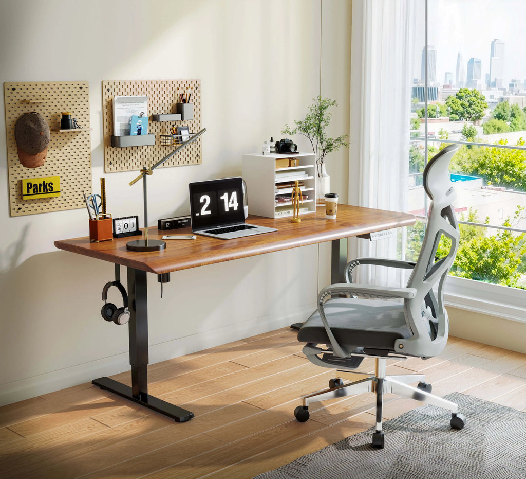 Ergonomic Office Chair with Mesh Seat - Tall Backrest Desk Chair with Adjustable Lumbar Support