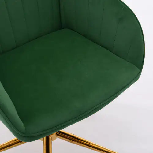 Adjustable Ergonomic Swivel Chair - TY Green Velvet Office Chair with Lumbar Support for Long Sitting