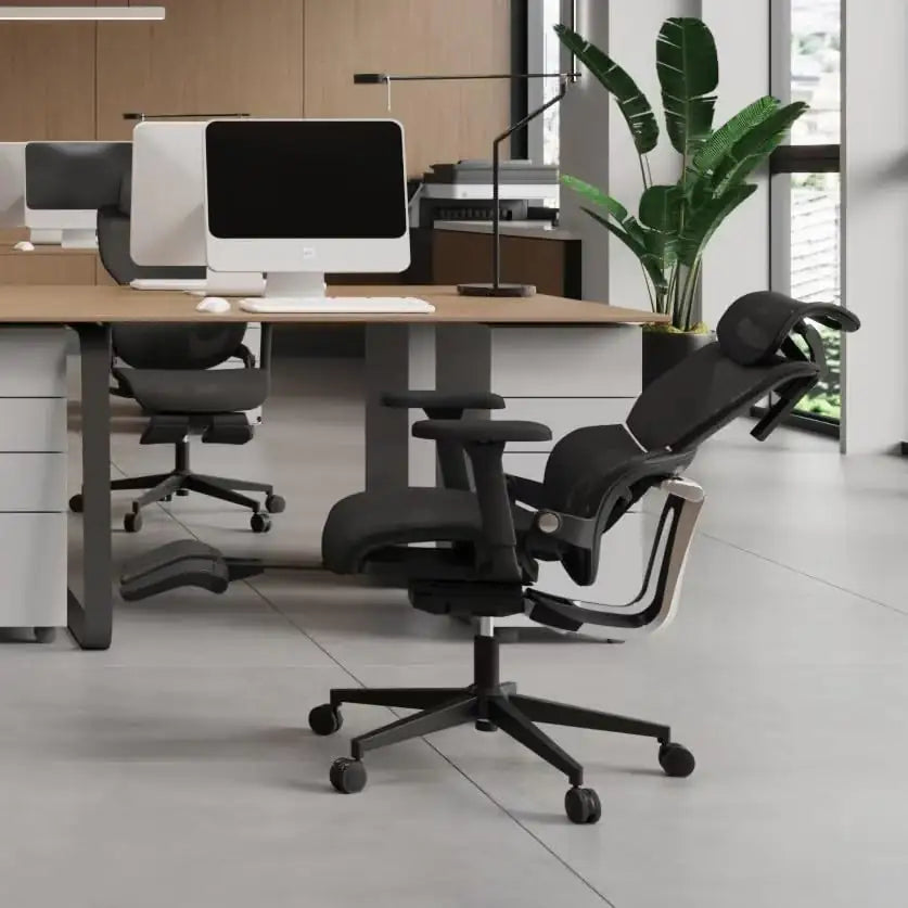 Ergonomic Office Chair with Footrest - Q3-MT Mesh Computer Chair with Soft Rubber Lumbar Support