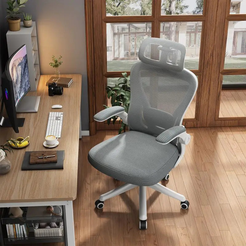 Ergonomic Black Swivel Office Chair - High-Back Mesh Executive Chair with Adjustable Lumbar Support