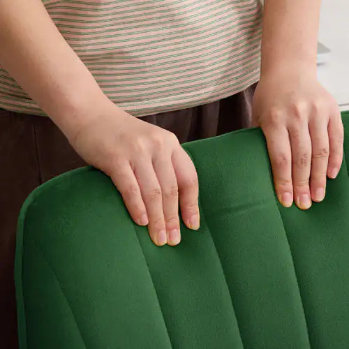Adjustable Ergonomic Swivel Chair - TY Green Velvet Office Chair with Lumbar Support for Long Sitting