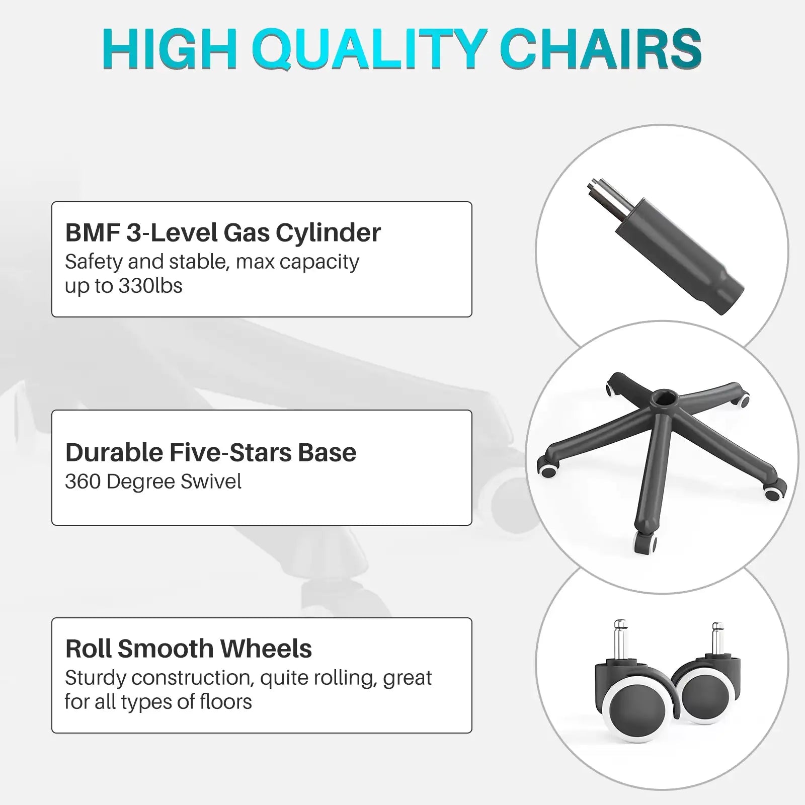 Ergonomic Black Swivel Office Chair - High-Back Mesh Executive Chair with Adjustable Lumbar Support