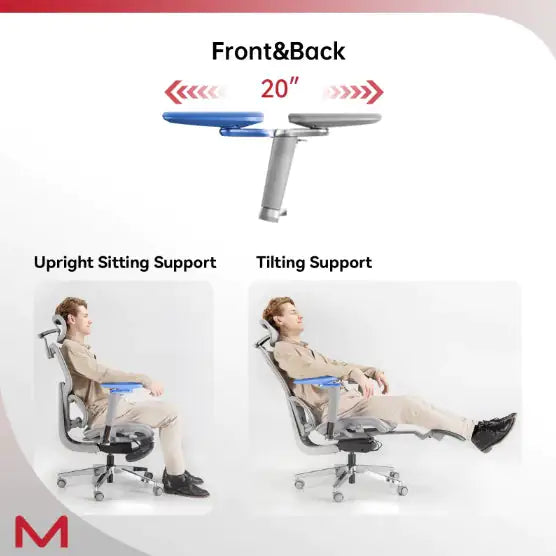 High-Back Ergonomic Office Chair with Headrest - D2 Pro Mesh Computer Chair with Self-Adaptive Lumbar Support