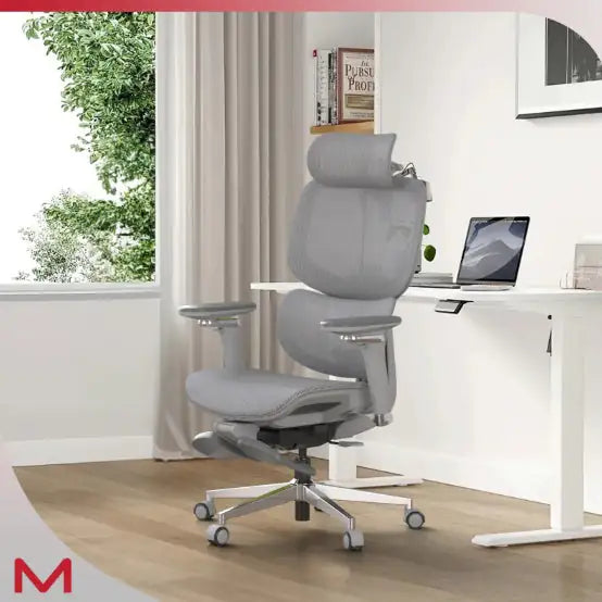 High-Back Ergonomic Office Chair with Headrest - D2 Pro Mesh Computer Chair with Self-Adaptive Lumbar Support